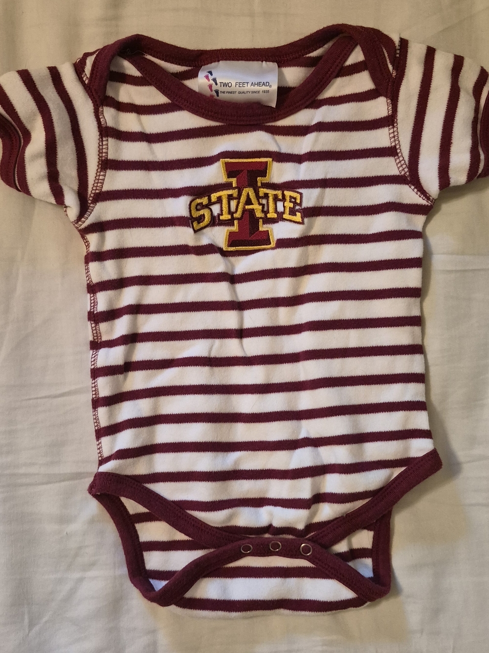 Iowa State Striped Baby Onsie